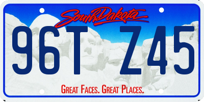 SD license plate 96TZ45