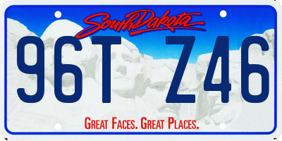 SD license plate 96TZ46