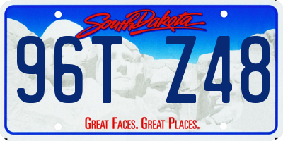 SD license plate 96TZ48