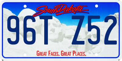 SD license plate 96TZ52