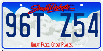 SD license plate 96TZ54