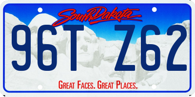 SD license plate 96TZ62
