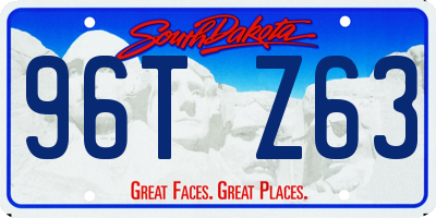 SD license plate 96TZ63