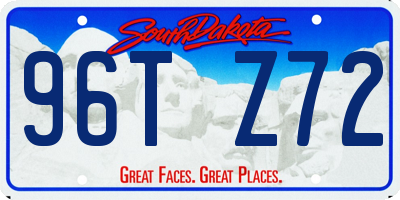 SD license plate 96TZ72