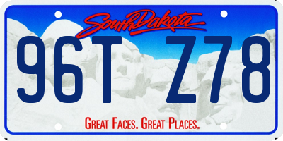 SD license plate 96TZ78