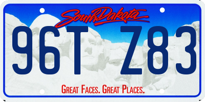 SD license plate 96TZ83