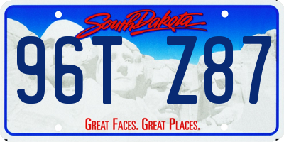 SD license plate 96TZ87