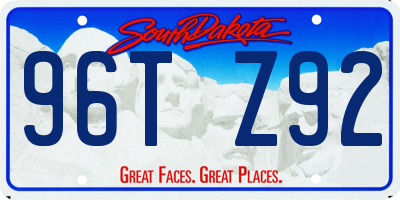 SD license plate 96TZ92