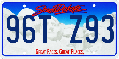 SD license plate 96TZ93