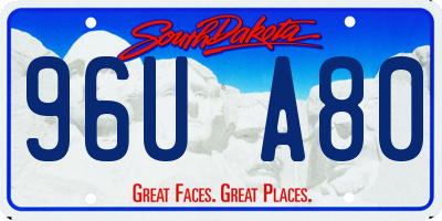 SD license plate 96UA80