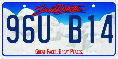 SD license plate 96UB14