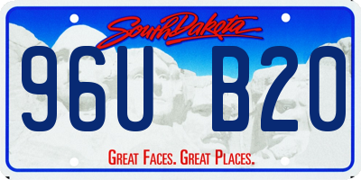 SD license plate 96UB20