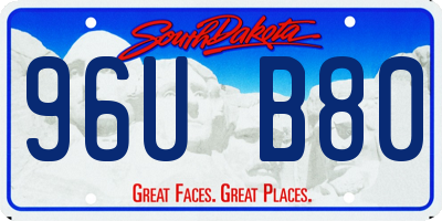 SD license plate 96UB80