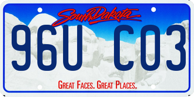 SD license plate 96UC03