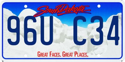 SD license plate 96UC34