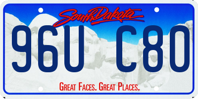 SD license plate 96UC80