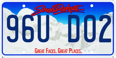 SD license plate 96UD02