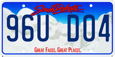 SD license plate 96UD04