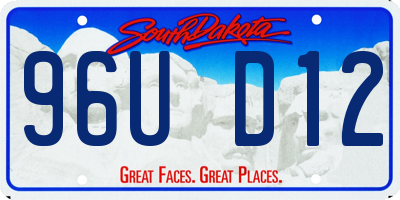 SD license plate 96UD12
