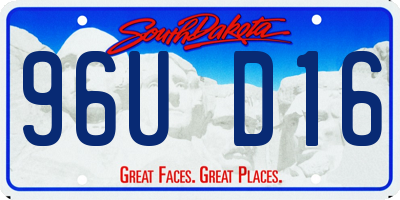 SD license plate 96UD16