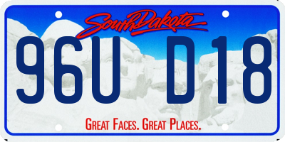 SD license plate 96UD18