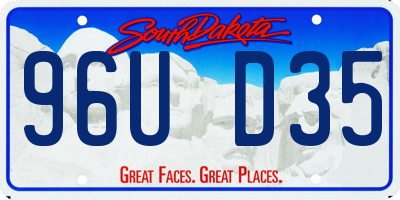 SD license plate 96UD35
