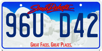 SD license plate 96UD42
