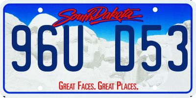 SD license plate 96UD53