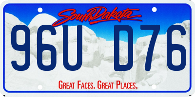 SD license plate 96UD76