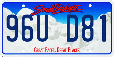 SD license plate 96UD81