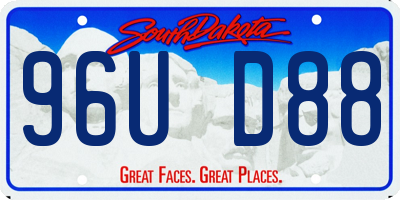 SD license plate 96UD88