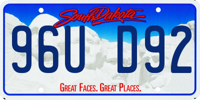 SD license plate 96UD92