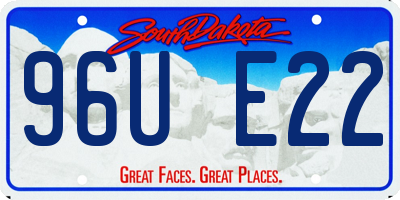 SD license plate 96UE22