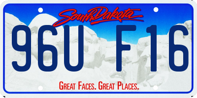 SD license plate 96UF16