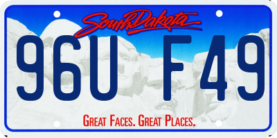SD license plate 96UF49