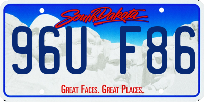 SD license plate 96UF86