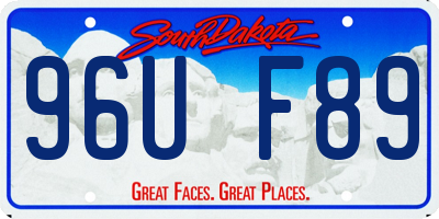SD license plate 96UF89