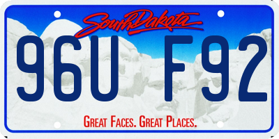 SD license plate 96UF92