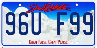 SD license plate 96UF99