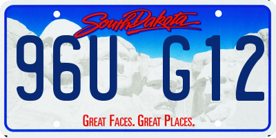 SD license plate 96UG12