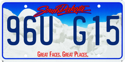 SD license plate 96UG15