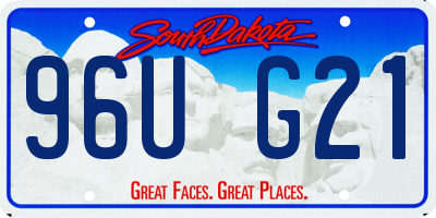 SD license plate 96UG21