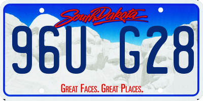 SD license plate 96UG28