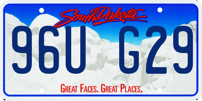 SD license plate 96UG29