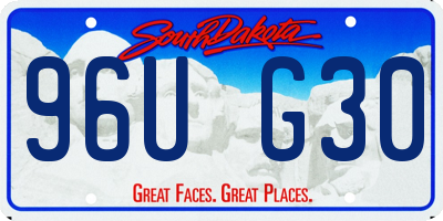 SD license plate 96UG30
