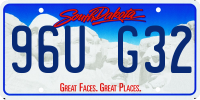 SD license plate 96UG32