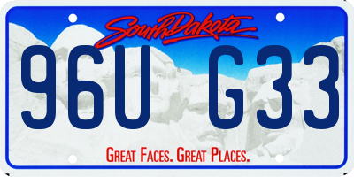 SD license plate 96UG33
