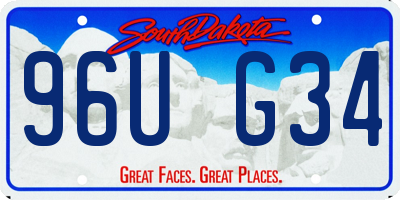 SD license plate 96UG34