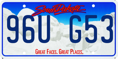 SD license plate 96UG53
