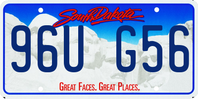 SD license plate 96UG56
